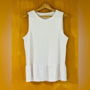 Michael Kors Whites Peplum Tank Top